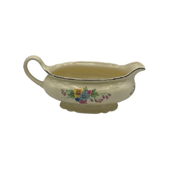 Homer Laughlin Virginia Rose Gravy Boat USA K50N8 - Picture 3 of 6